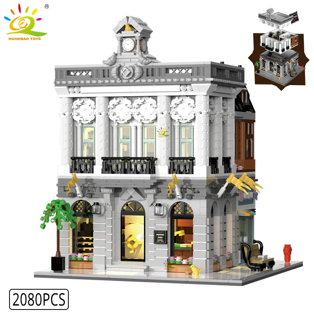 City Corner Coffee Shop Micro Building Block Set no-4 has-light-no-box by HitMyNeed