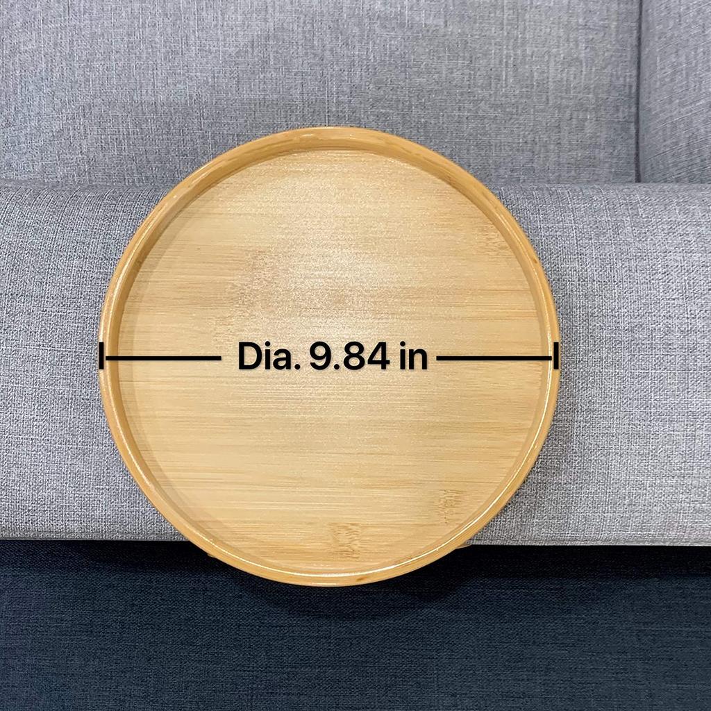 Clamp-On Round Wooden Sofa Arm Tray by HitMyNeed