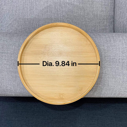 Clamp-On Round Wooden Sofa Arm Tray by HitMyNeed