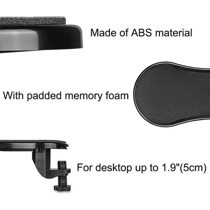 Clamped-On Adjustable Elbow Rest for Desks by HitMyNeed