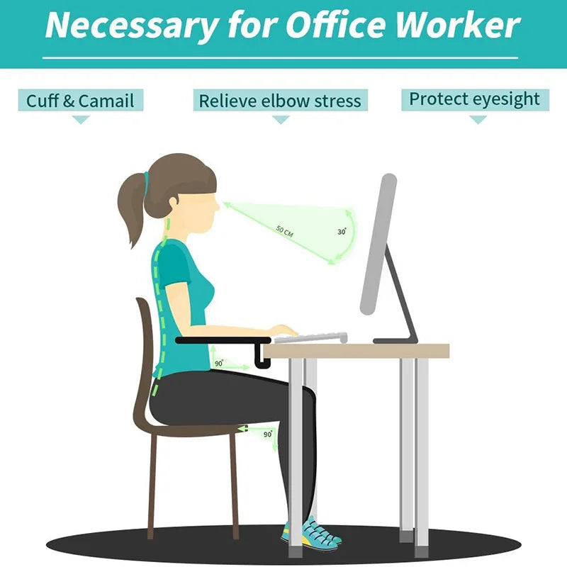 Clamped-On Adjustable Elbow Rest for Desks by HitMyNeed