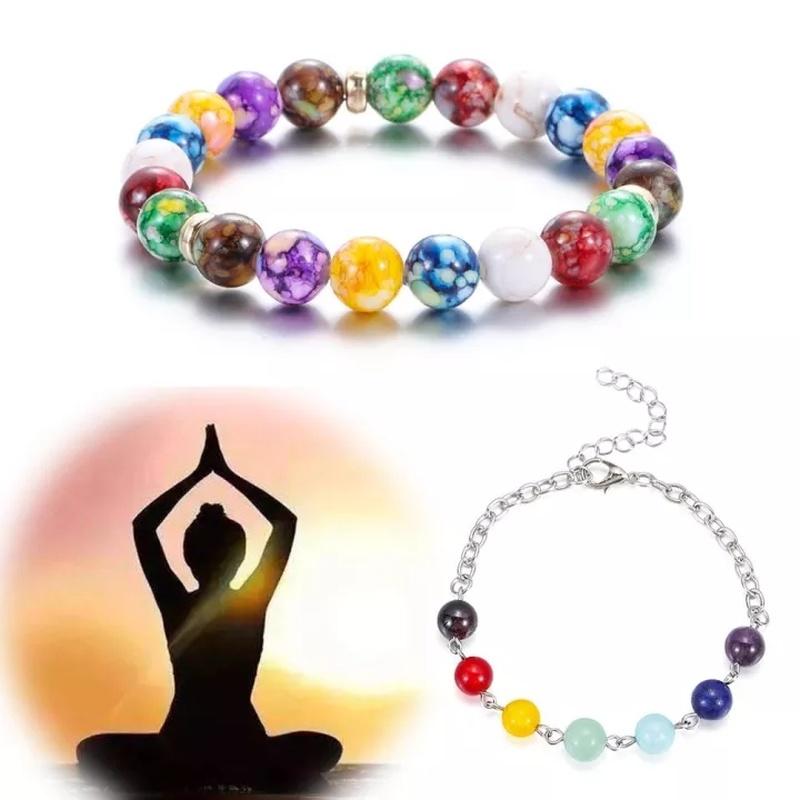 Classic 7 Chakra Natural Stone Braided Bracelet by HitMyNeed