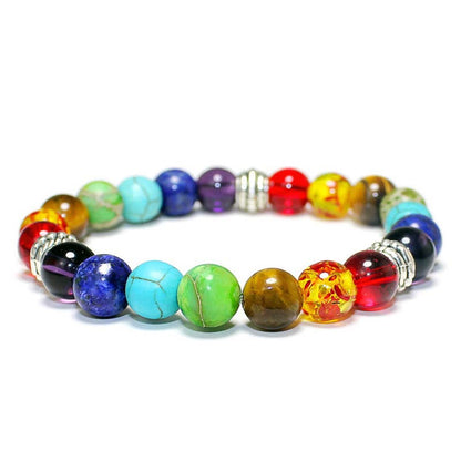 Classic 7 Chakra Natural Stone Braided Bracelet 2 by HitMyNeed