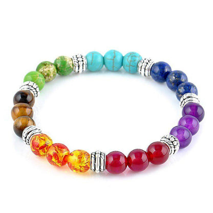 Classic 7 Chakra Natural Stone Braided Bracelet 3 by HitMyNeed