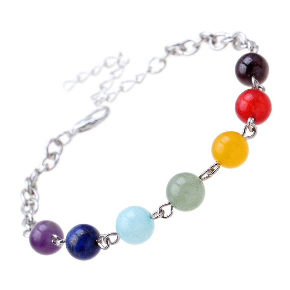 Classic 7 Chakra Natural Stone Braided Bracelet 5 by HitMyNeed