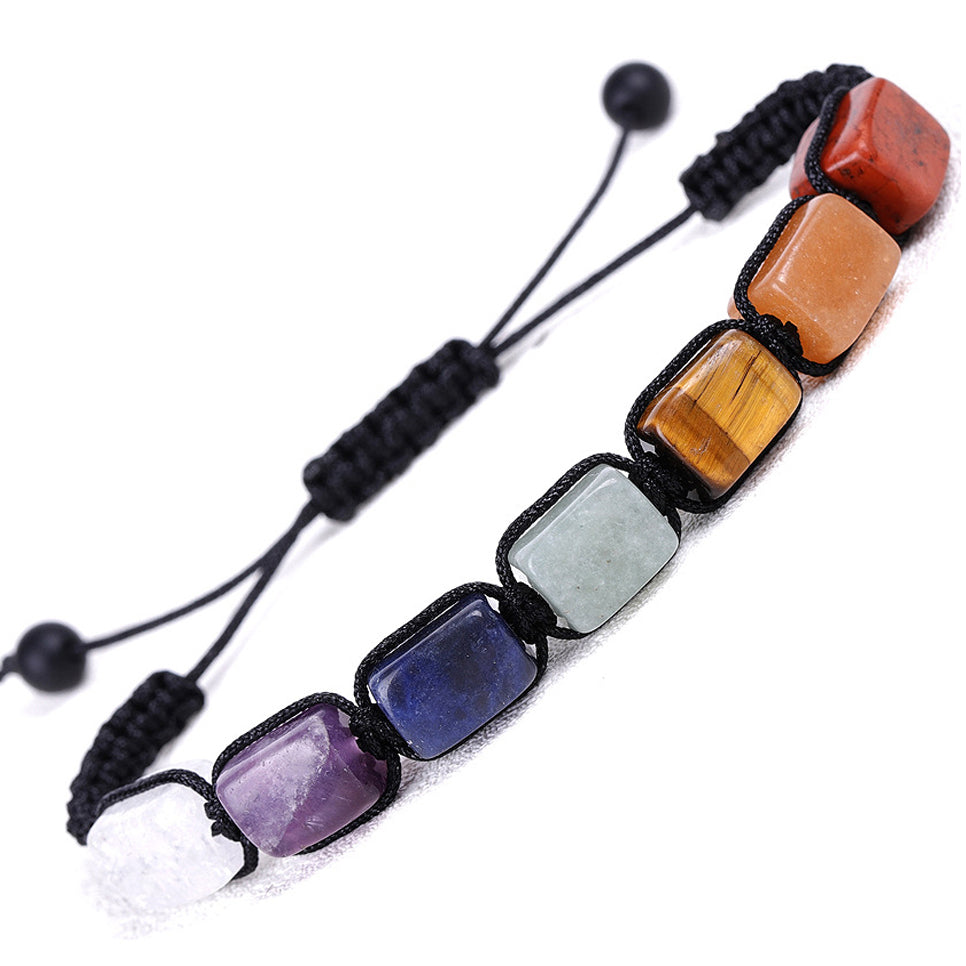 Classic 7 Chakra Natural Stone Braided Bracelet 6 by HitMyNeed