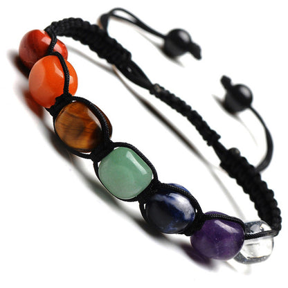 Classic 7 Chakra Natural Stone Braided Bracelet 7 by HitMyNeed