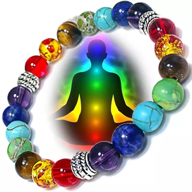Classic 7 Chakra Natural Stone Braided Bracelet by HitMyNeed