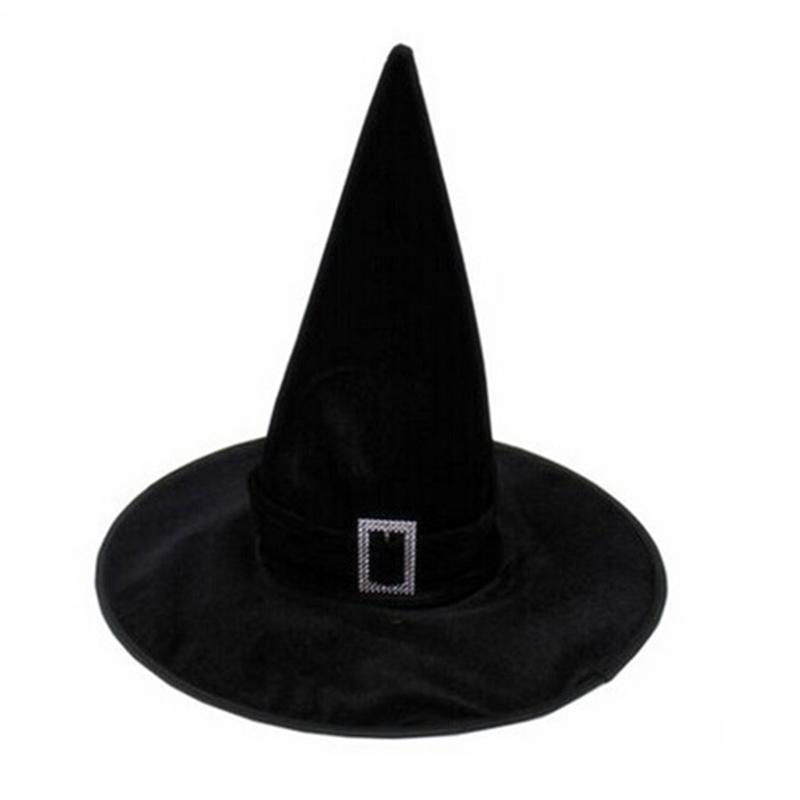 Classic Black Velour Witch Hat for Halloween by HitMyNeed