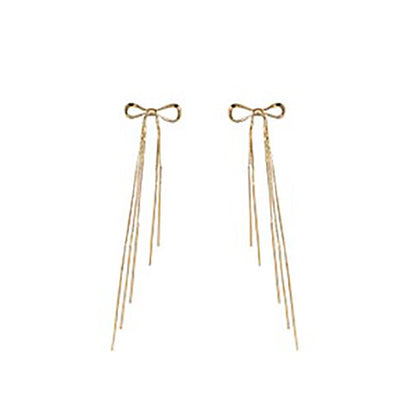 Classic Gold Bow Drop Earrings by HitMyNeed