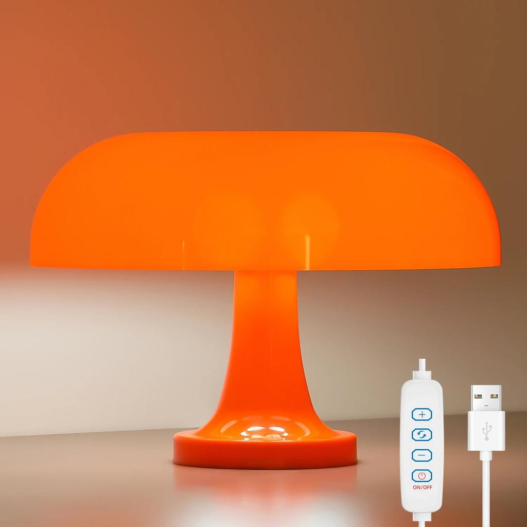 Classic Mushroom Bauhaus Table Lamp USB 28cm by HitMyNeed