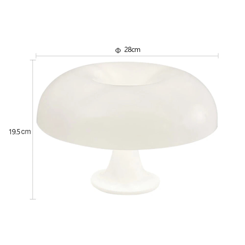 Classic Mushroom Bauhaus Table Lamp USB 28cm white by HitMyNeed