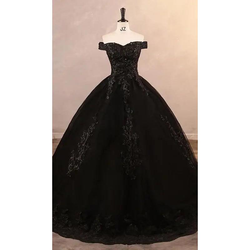 Classic Quinceañera Ball Gown Dress Customized black 22w by HitMyNeed