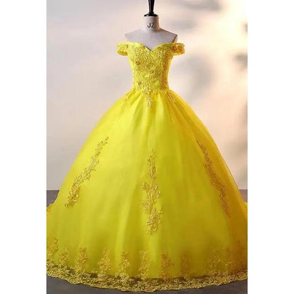Classic Quinceañera Ball Gown Dress Customized gold 26w by HitMyNeed