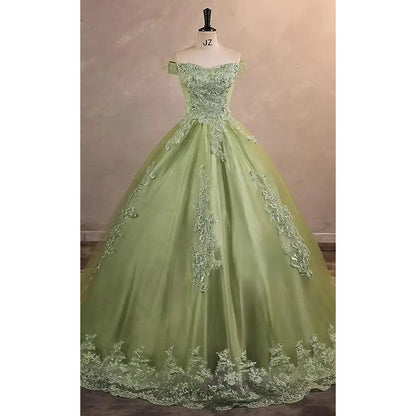 Classic Quinceañera Ball Gown Dress Customized green 28w by HitMyNeed