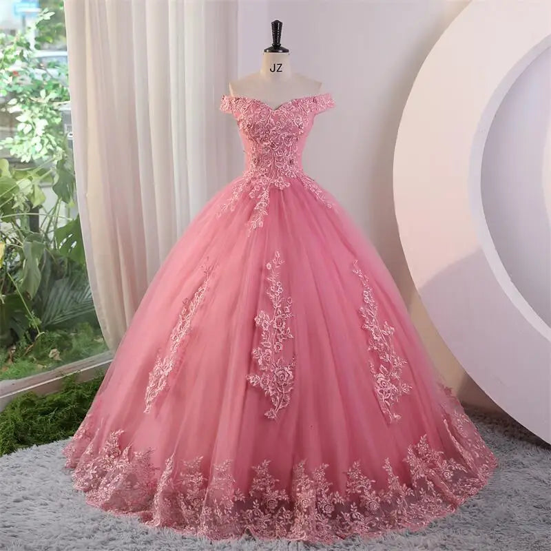 Classic Quinceañera Ball Gown Dress Customized pink 12.0 by HitMyNeed