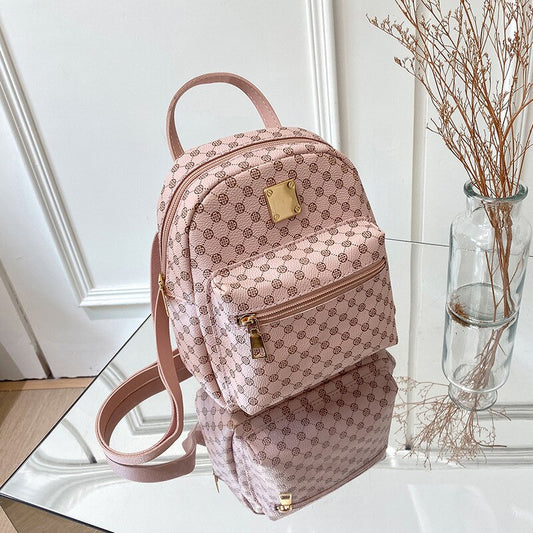 Classic Women's PU Mini Backpack for Daily Use pink by HitMyNeed
