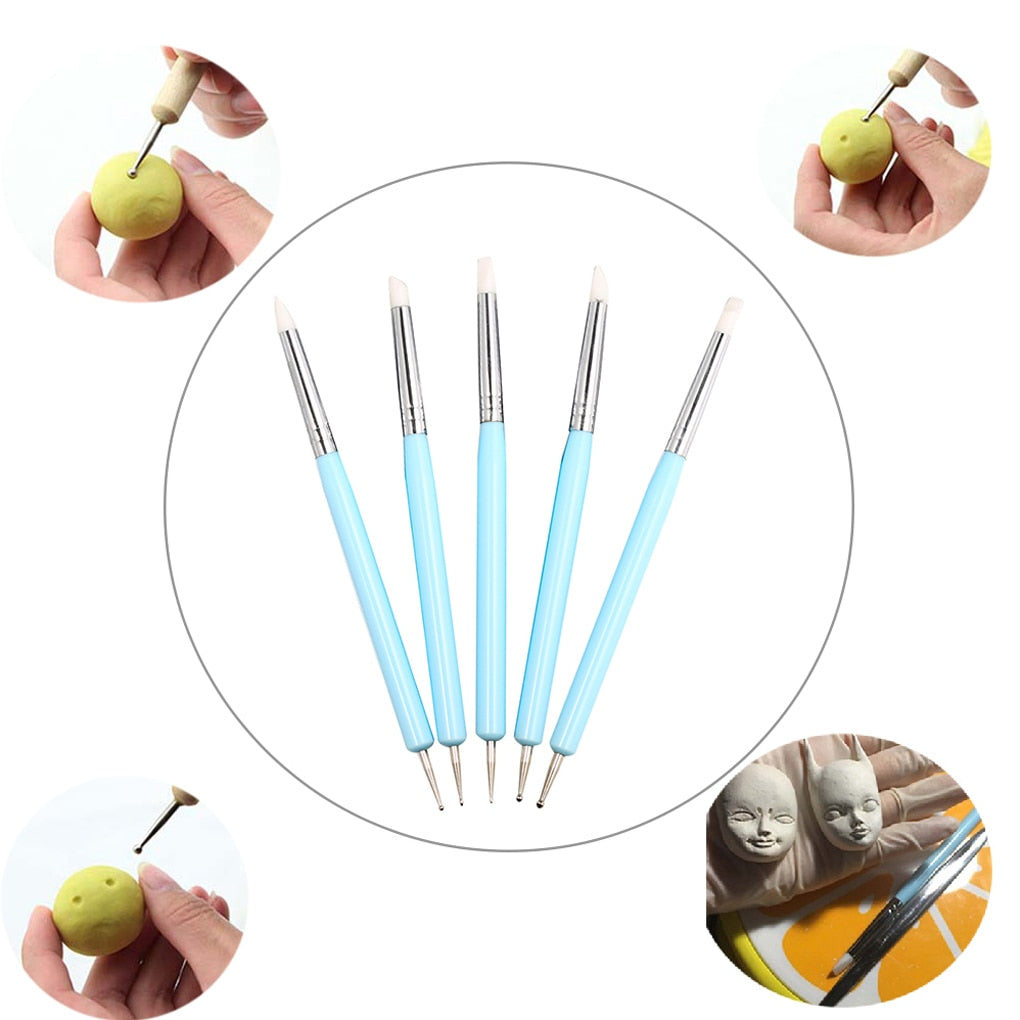 Clay Carving Tools Set with Dual Tips (5 Pcs) by HitMyNeed