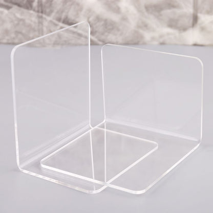 Clear Acrylic Bookends Set of 2 for Desk & Shelf by HitMyNeed