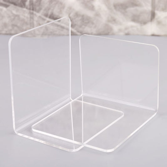 Clear Acrylic Bookends Set of 2 for Desk & Shelf by HitMyNeed