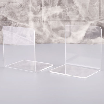Clear Acrylic Bookends Set of 2 for Desk & Shelf by HitMyNeed
