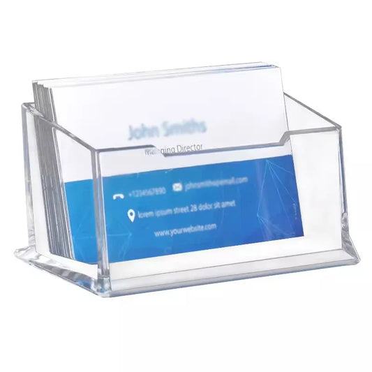 Clear Acrylic Business Card Holder Desk Stand by HitMyNeed