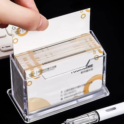 Clear Acrylic Business Card Holder Desk Stand by HitMyNeed