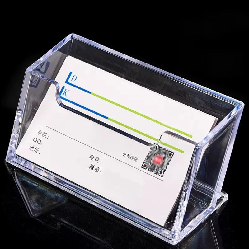 Clear Acrylic Business Card Holder Desk Stand by HitMyNeed