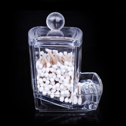 Clear Acrylic Cotton Swab and Makeup Pad Organizer by HitMyNeed