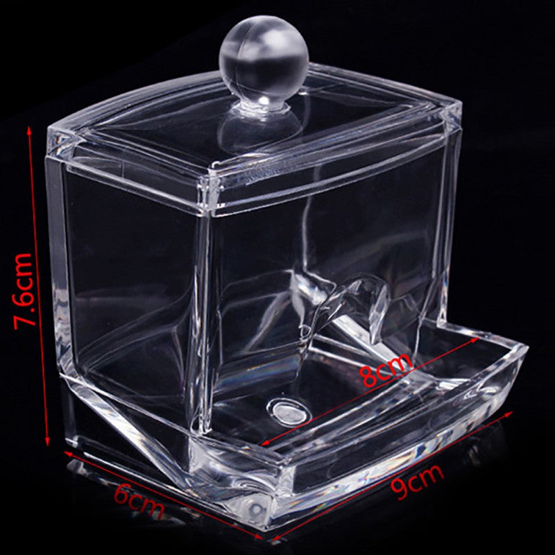Clear Acrylic Cotton Swab and Makeup Pad Organizer by HitMyNeed