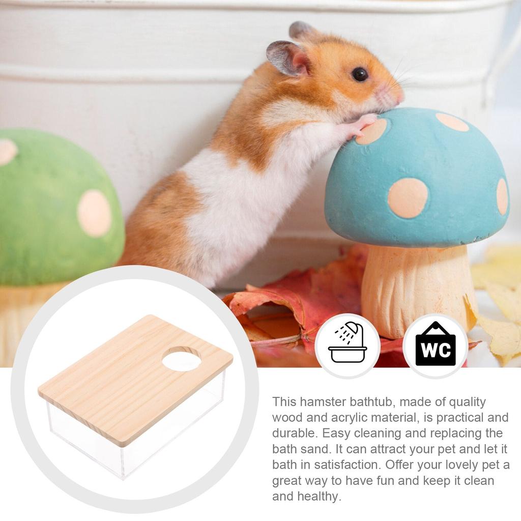 Clear Acrylic Hamster Sand Bath Box with Lid by HitMyNeed