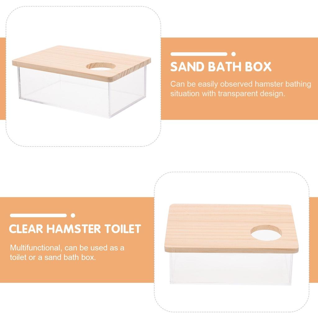 Clear Acrylic Hamster Sand Bath Box with Lid by HitMyNeed