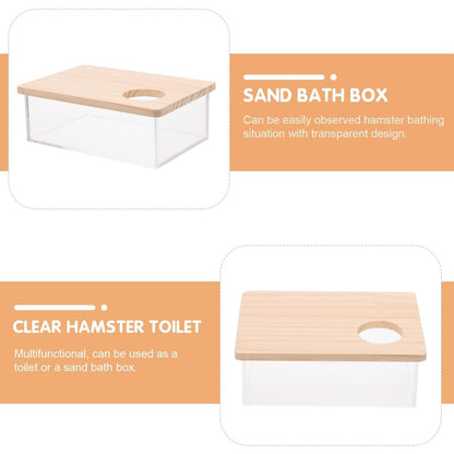 Clear Acrylic Hamster Sand Bath Box with Lid by HitMyNeed