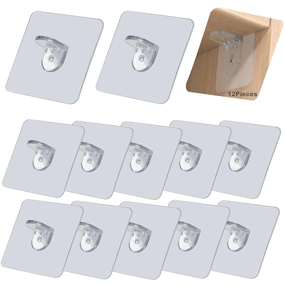 Clear Adhesive Shelf Support Pegs, 10 Pack by HitMyNeed