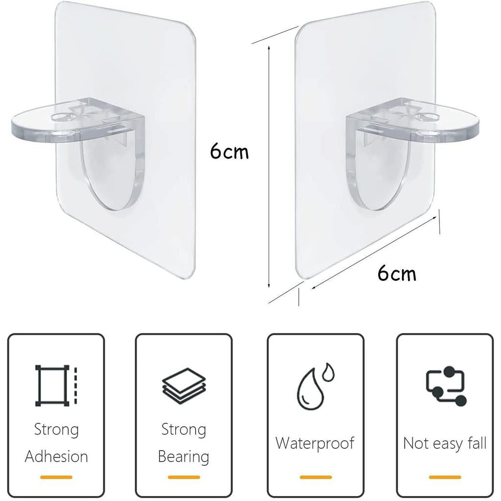 Clear Adhesive Shelf Support Pegs, 10 Pack by HitMyNeed