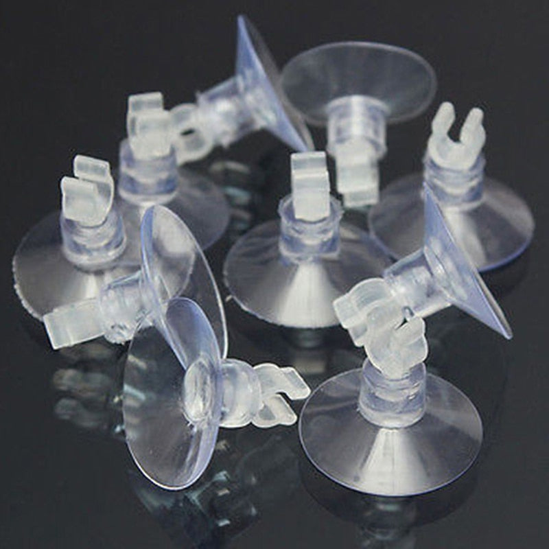 Clear Aquarium Suction Cups for 4mm Air Tubing (10pcs) by HitMyNeed