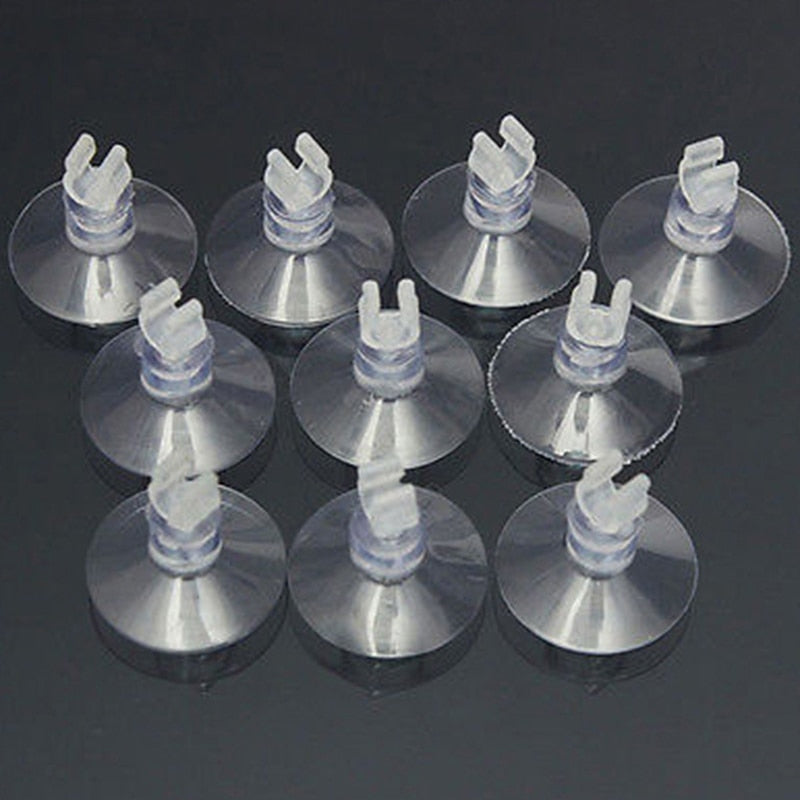 Clear Aquarium Suction Cups for 4mm Air Tubing (10pcs) by HitMyNeed