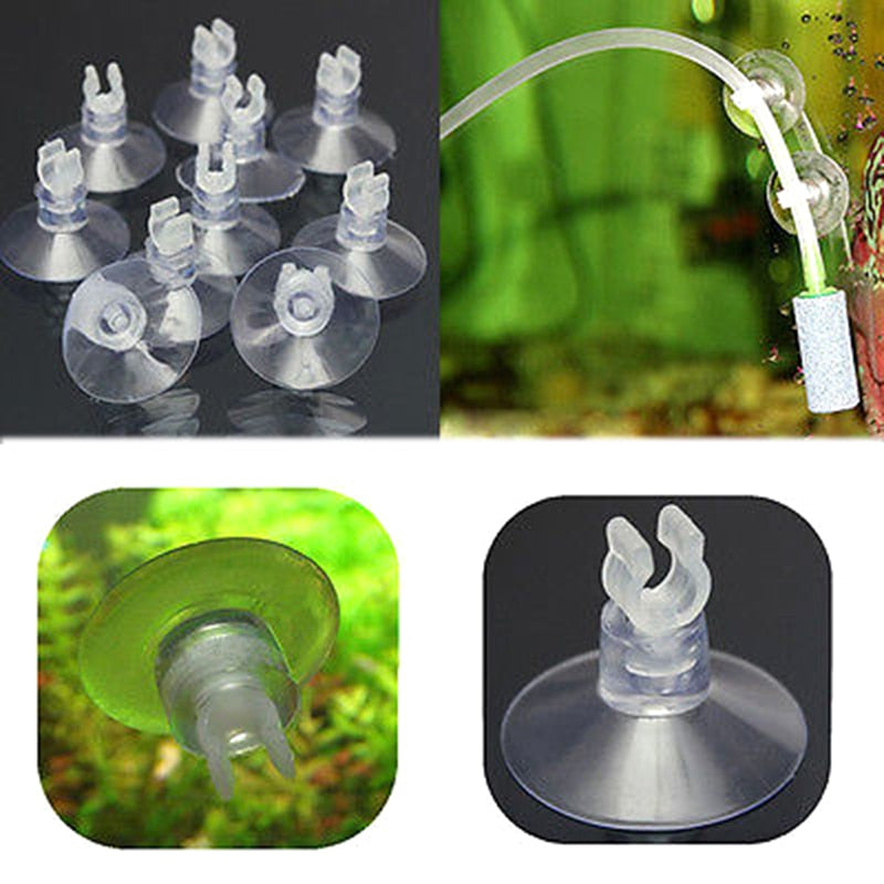 Clear Aquarium Suction Cups for 4mm Air Tubing (10pcs) by HitMyNeed