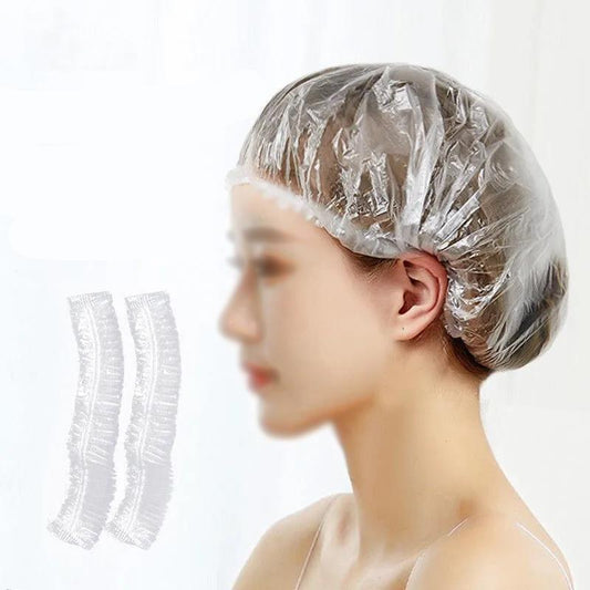 Clear Disposable Elastic Shower Caps (100 Pack) by HitMyNeed