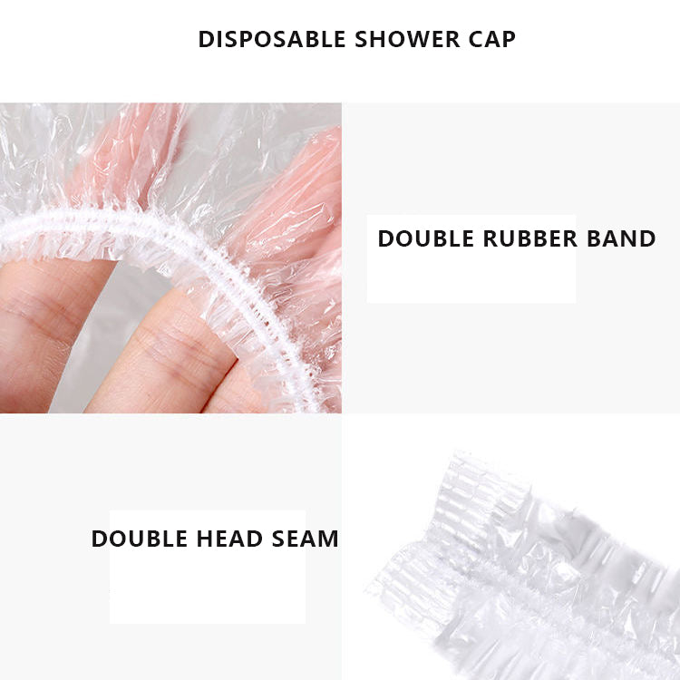 Clear Disposable Elastic Shower Caps (100 Pack) by HitMyNeed