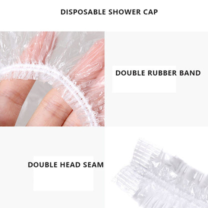 Clear Disposable Elastic Shower Caps (100 Pack) by HitMyNeed