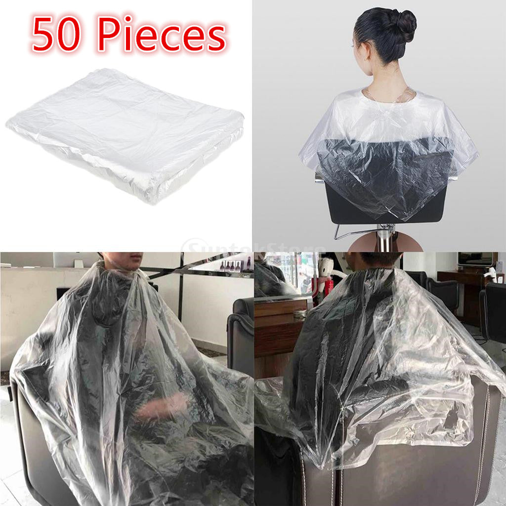 Clear Disposable Hairdressing Gowns 50 Pack by HitMyNeed