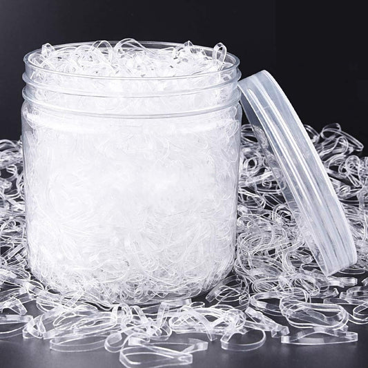 Clear Elastic Hair Ties Rubber Bands (1000 Pack) by HitMyNeed