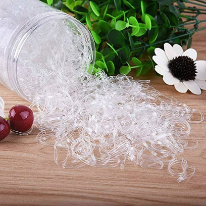 Clear Elastic Hair Ties Rubber Bands (1000 Pack) by HitMyNeed