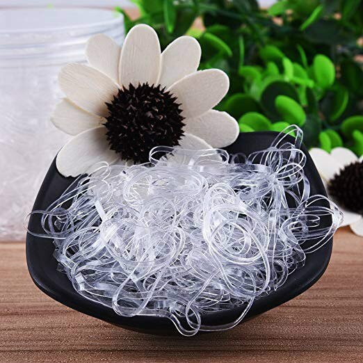 Clear Elastic Hair Ties Rubber Bands (1000 Pack) by HitMyNeed