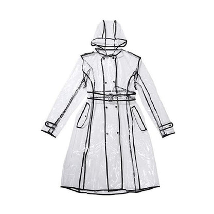 Clear EVA Raincoat with Belt and Hood by HitMyNeed