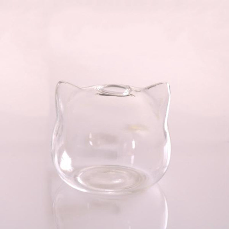 Clear Glass Cat Flower Vase for Small Arrangements by HitMyNeed