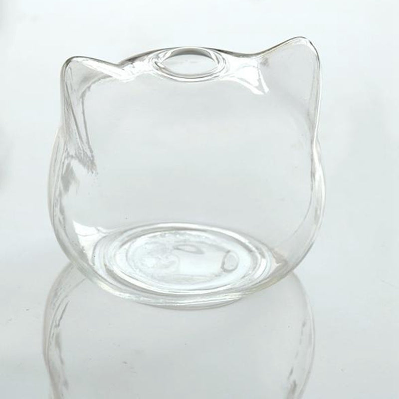 Clear Glass Cat Flower Vase for Small Arrangements by HitMyNeed