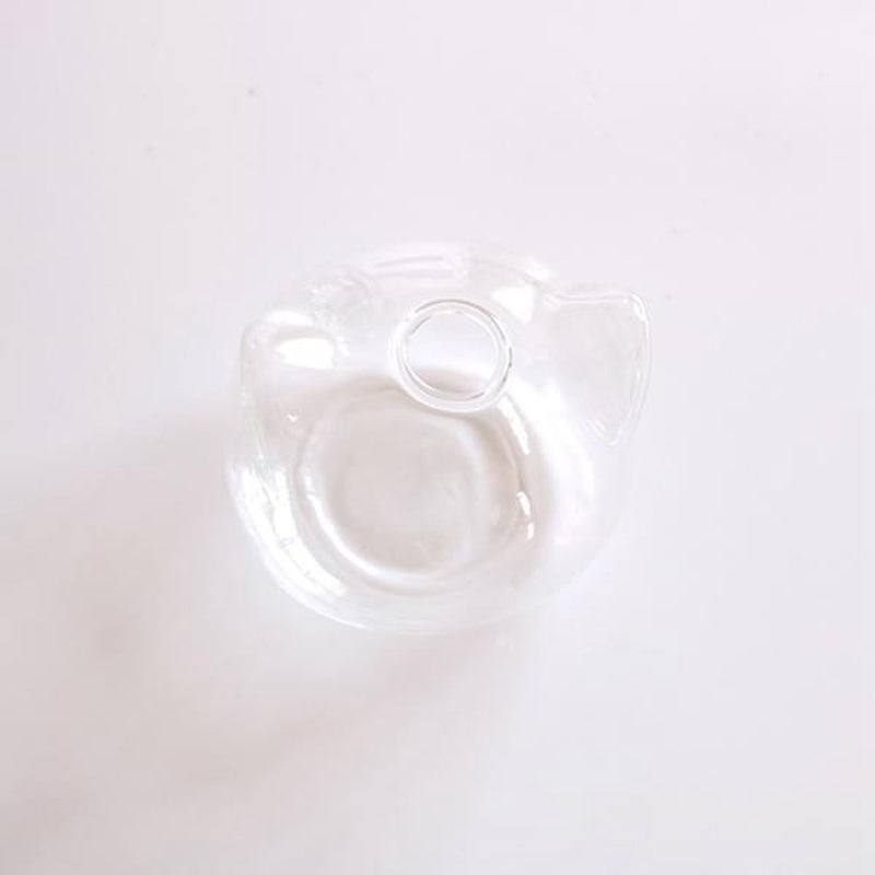 Clear Glass Cat Flower Vase for Small Arrangements by HitMyNeed