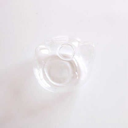 Clear Glass Cat Flower Vase for Small Arrangements by HitMyNeed